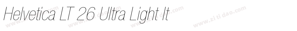 Helvetica LT 26 Ultra Light Italic字体转换
